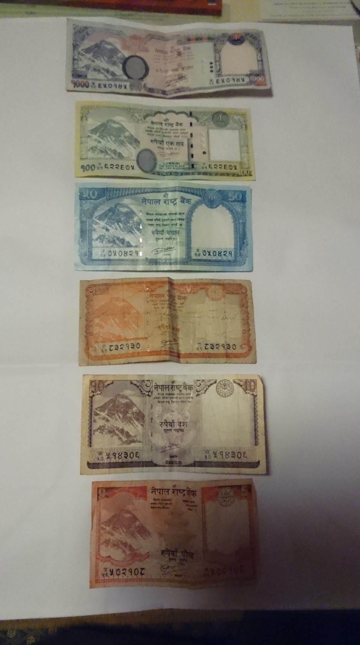 紙幣  ネパール